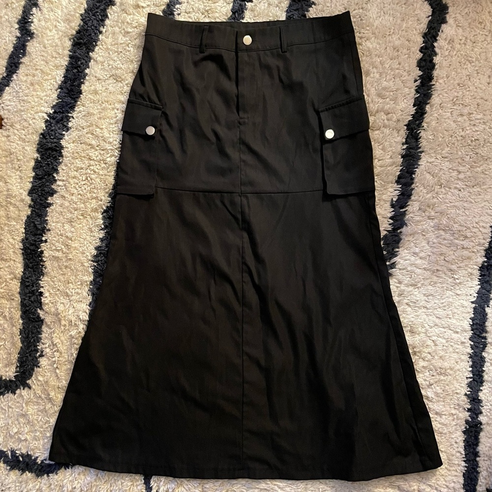 SHEIN Coolane Flap Pocket Cargo Skirt Black sz L